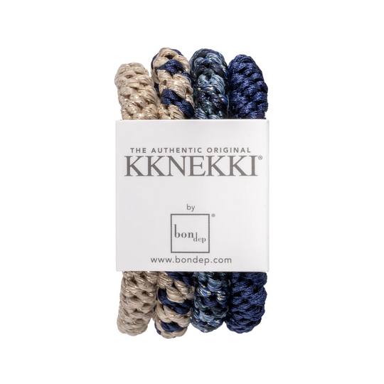 Kknekki hiuslenkit, tumma sininen-kulta-beige