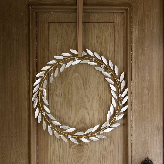 Wreath Olive Leaf, metallinen kranssi