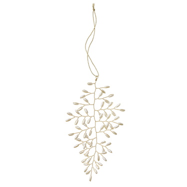 Beaded ornament Leaf Pearl, metallikoriste