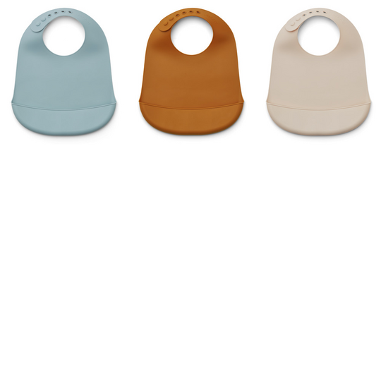 Silikoniset ruokalaput 3-pack, blue mix - Image 4