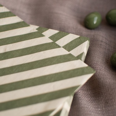 Stripe Green napkin, servetit